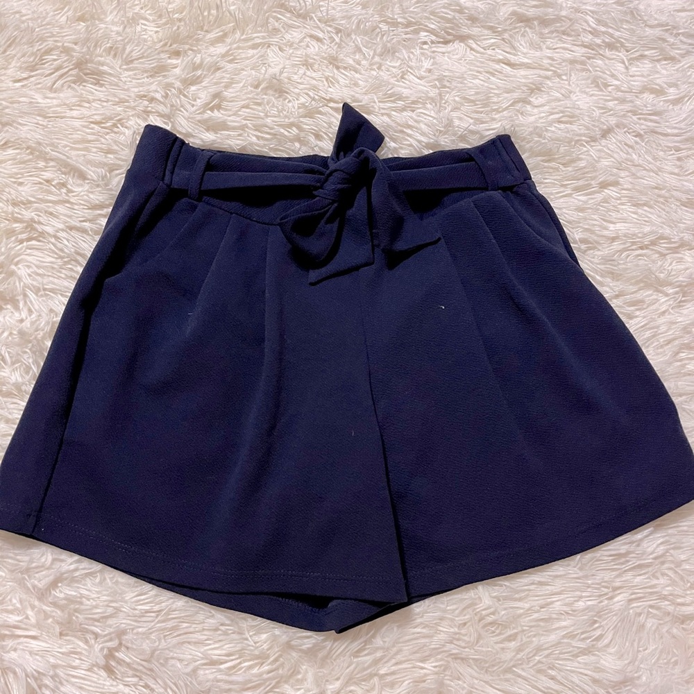 Navy blue high waisted shorts